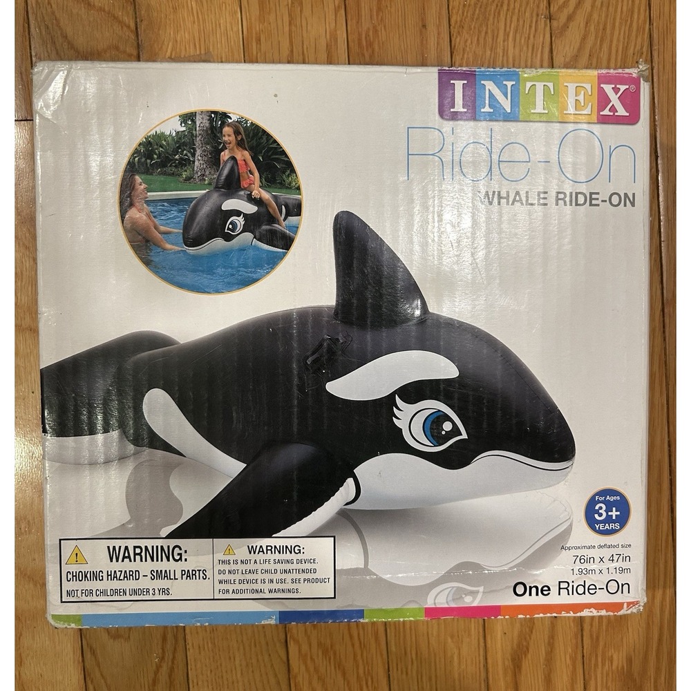 Intex Wet Set 2016 Inflatable Float Whale Ride-On Orca 76" x‎ 47" NEW Pool Toy - Picture 3 of 4
